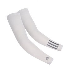adidas 愛迪達 戶外運動防曬袖套 左右手組 GM1263, 白色的