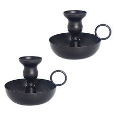 디파워샵 푸리드 오링 캔들 홀더 9.7 x 8.2 cm A0026 2p, 블랙
