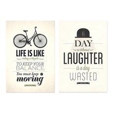 Block Mart 復古字母帆布畫 自行車 + 隨機出貨