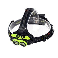 충전식 LED 헤드랜턴 MAX 4000LM 2XCREE XM-L6 줌기능 + 충전식 배터리 2200mAh 2p + 5핀 USB 충전 케이블, 혼합색상, 1세트