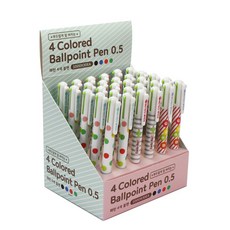 敏捷的烏龜圖案4色原子筆 0.5mm 3種*10入, 天藍色、藍色、紅色波爾卡圓點, 1套