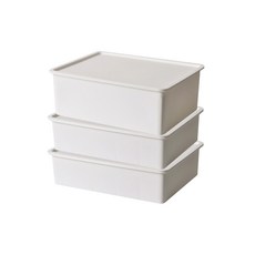 蘋果林簡約內衣收納箱 3種組 白色, 1套