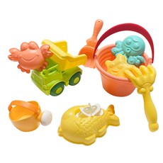 DRC 迷你卡車馬卡龍色系玩沙9件組, 隨機出貨