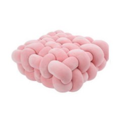 Brilli Home 室內方形編織裝飾抱枕, 粉紅色