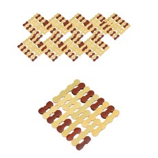 圓形方形竹製杯墊 10入, 棕色