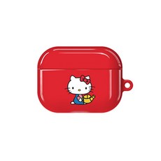 HELLO KITTY Air Pods Pro亮面硬殼耳機殼, 紅色的, 單品