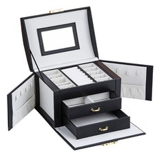 Teiki飾品收納盒 H10 A黑色 17.5*13.5*12cm, 1個