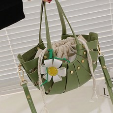 Deni花朵皮革包, 橄欖, 1個