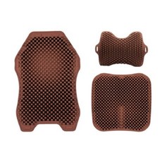 마음이음마켓 차량용 젤타입 쿨매트 등받이 + 방석 + 머리쿠션 세트, 브라운, 1세트