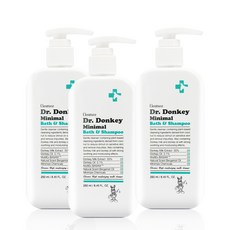 Dr. Donkey Minimal 孩童洗髮沐浴乳, 250ml, 3瓶