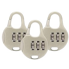 Pop Minds 密碼鎖小號掛鎖圓形銀色, 3個