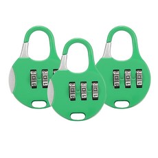 Pop Minds 密碼鎖小掛鎖圓形淺綠色, 3個