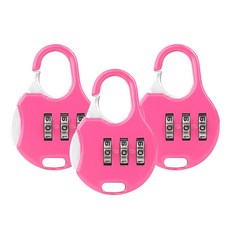 圓形3位數密碼掛鎖 S號 粉色, 3個