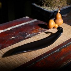 溫暖感亮面纖細葉子線香座, 黑色