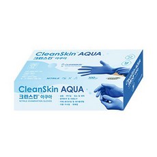 Clean Skin 丁腈手套 M號 100入, 水藍, 1個