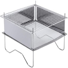 집이조아 접이식 스테인리스 야외 수납 데스크 바비큐 캠프 파이어 불 실버, 1개