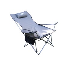 家真好折疊式躺椅戶外休閒露營椅 灰色 52*40*110cm, 1個
