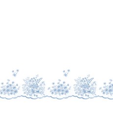 60수 고밀도 크리스탈 샤틴 자수 코튼 원단, NO 5232 블루 레이스