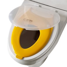 potty 成人孩童兩用馬桶坐墊, 透明 黃色