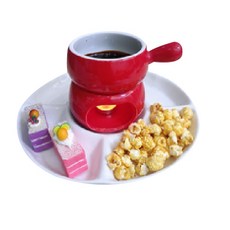 陶瓷 5 格盤式火鍋套組, 紅色的, 1套