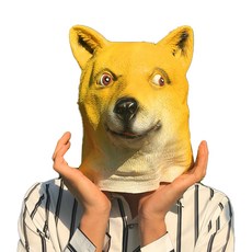 橡膠派對面具 CC_02_04, 乳膠柴犬, 1個