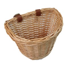 經典自行車藤編籃 D型 大 FE003, 實木色, 1個