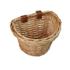 經典自行車藤編籃 D型 中 FE002, 實木色, 1個