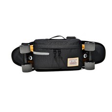 休閒滑板單肩包, 黑色的