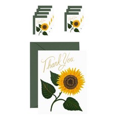 RIFLE PAPER SUNFLOWER THANK YOU 卡片盒 8件套, 混色, 1套