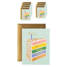 RIFLE PAPER CAKE SLICE BIRTHDAY 卡片盒 8件套, 混色, 1套