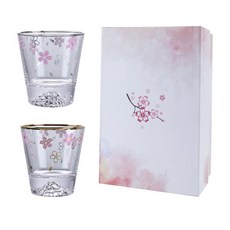 金框櫻花威士忌杯禮盒2入組, 1組