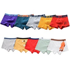 SCHWARZ KOREA 男孩童素色四角內褲5入組+動物世界四角內褲5入組