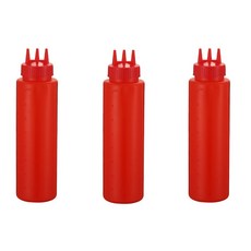 3孔番茄醬擠壓瓶, 3個, 350毫升