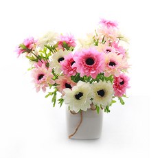 다우에프앤지 조화 성묘꽃 큐티 거베라 9대 3p, 2.큐티 거베라 9대 핑크 (3입)