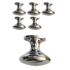 Pop MINDS抽屜衣櫃水槽現代圓形門把手 小 6入, 銀色光澤