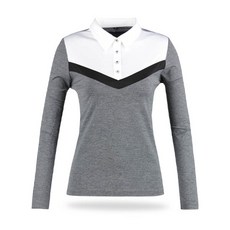 Luxgolf 女款拼色襯衫領長袖T恤 NBE1S601W