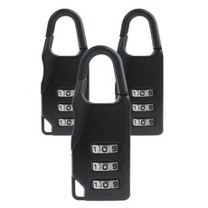密碼掛鎖 長款 S號 黑色, 3個