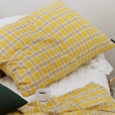 復古格紋枕頭套