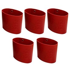 Potegar多用途高級皮革杯架 5入, 紅色的