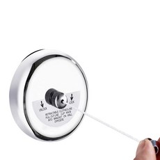 安裝型曬衣繩 圓形主體 銀色 + 尼龍繩 白色 9 x 9 x 3 cm, 1個