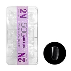 Elvia 短橢圓甲片 10種 x 50p, 透明, 1個