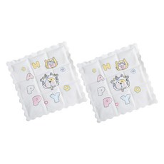 可愛印花涼感坐墊 2入, 白牛