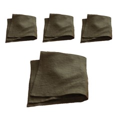 亞麻餐巾, 卡其色, 4個, 1件