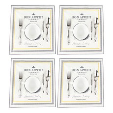 Popo 下午茶餐巾 4, 白色, 4個, 1個