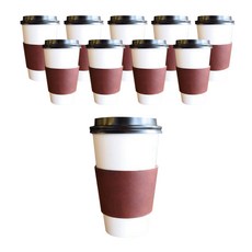 防滑皮革杯套 10入, 棕色