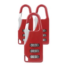 3位數密碼掛鎖 S號 長款 紅色, 3個