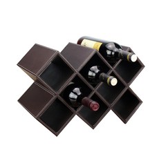 Redin格子型皮革酒架, 明佳布朗, 1個