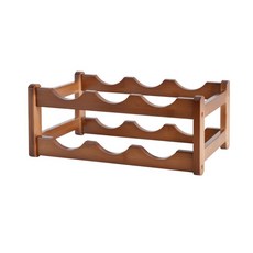 家用原木酒架 2層 6格, 單色, 1個