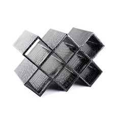 Redin格子型皮革酒架, 鱷魚黑, 1個