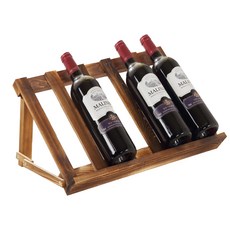 5格木製立式展示酒架, 棕色, 1個